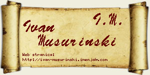 Ivan Mušurinski vizit kartica